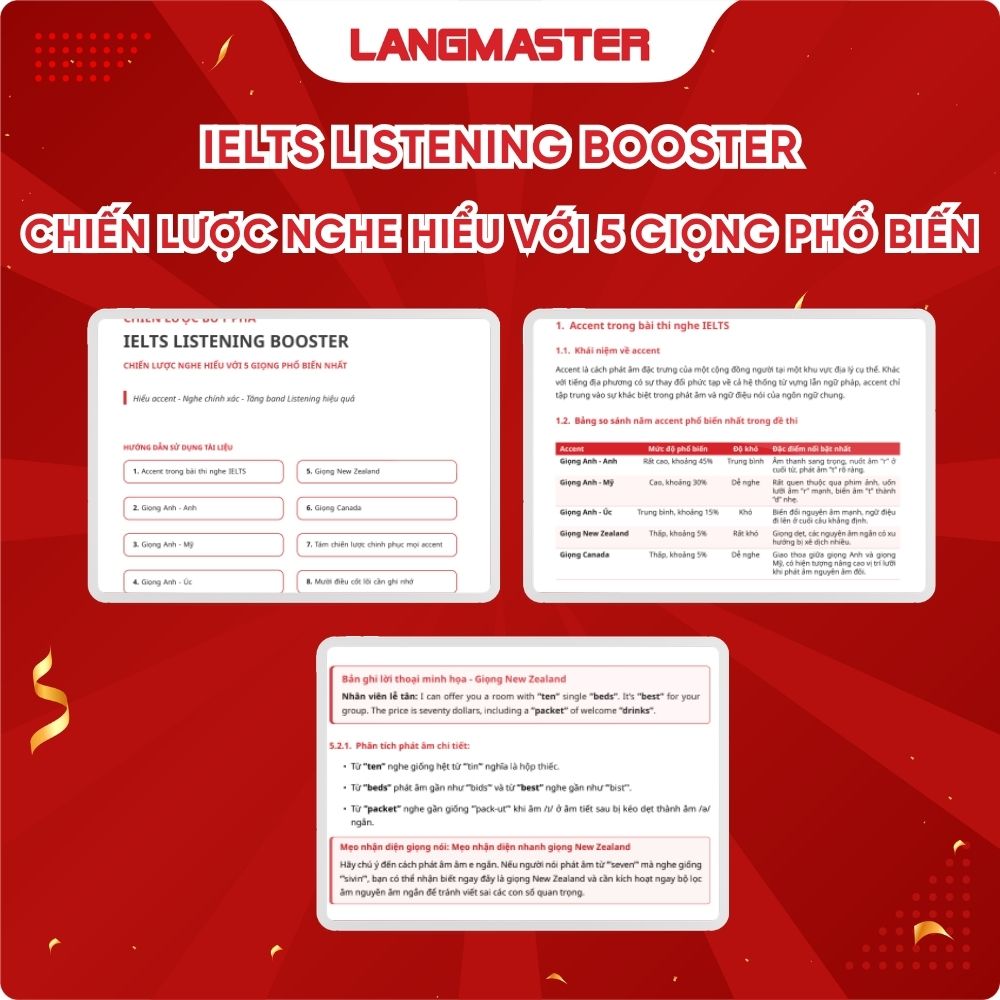 IELTS Listening Booster: Chiến lược nghe hiểu với 5 giọng phổ biến nhất